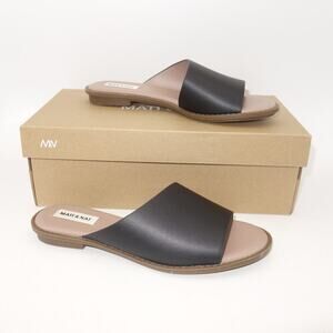 NEW Matt & Nat LUNNA Vegan Slide Sandals Shoes Black Women's 6